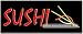 Sushi Neon Sign (13H x 32L x 3D)