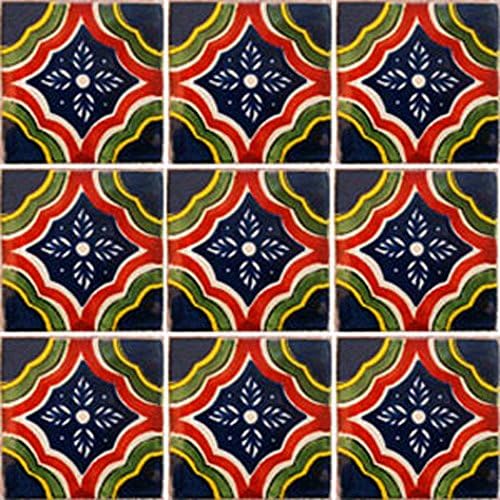 9 Hand Painted Talavera Mexican Tiles 4x4