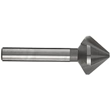 Magafor 434 Series Cobalt Steel Uncoated (Bright) Countersink, 3 Flute, 82 Degrees Cutting Angle, 1" Cutting Length