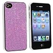 Snap-on Case Compatible With Apple iPhone 4G 4GS 4S AT&T / Verizon / Sprint, Light Purple Bling Rear
