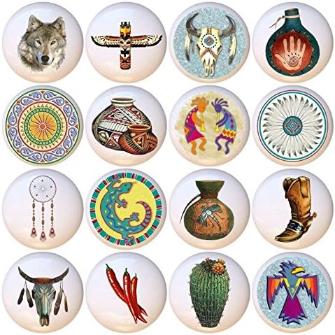 Set of 16 Ceramic Knobs - Southwest