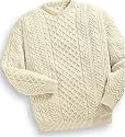 Merino Wool Aran Sweater - Bainin