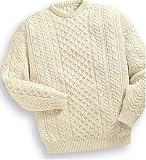 Merino Wool Aran Sweater - Bainin