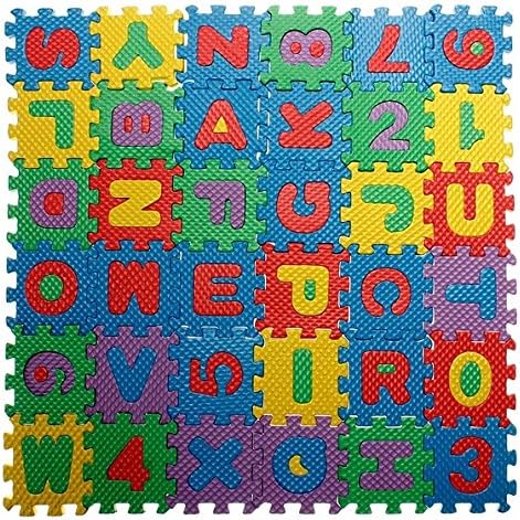 EVA Foam Alphabet and Numbers Puzzle Activity Cube Learning, Multi-Coloured, 2"x 2" in each piece (Pack of 36 pieces)