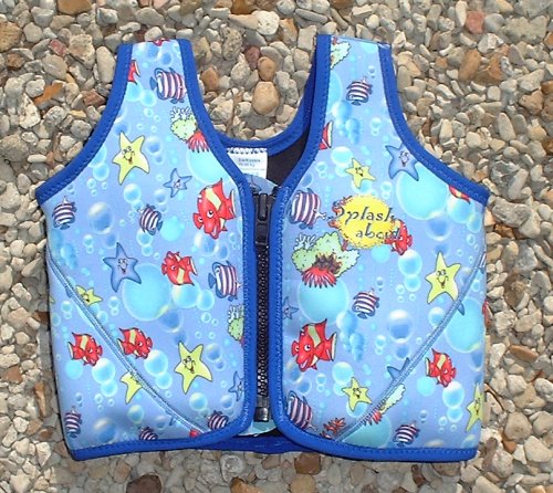 Childrens Toyshop  Toys : Float Jacket with adjustable buoyancy (*P&P only £2): Fish Print with Royal Blue binding, 1 to 3 years