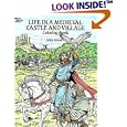 Life in a Medieval Castle and Village Coloring Book