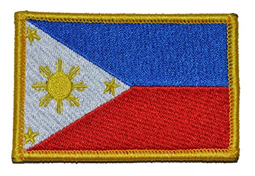 Flag of the Philippines, Full Color Three Stars and a Sun Flag 2x3 Military Patch / Morale Patch