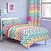 All American Collection New 2pc Printed Modern Bedspread Coverlet Set (Twin Bedspread, Zig-Zag Rainbow)