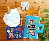 布絵本MY SCHOOL BOOK&MY QUIET BOOK ベアブルー&おしゃれなビブ　おまけ付きふわふわぬいぐるみ  ファンタイムギフトセット