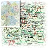 Revue Bacher Verlag  / Orga-Karte Deutschland 1 : 700 000. Poster-Karte. Bacher.