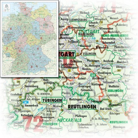 Bacher Orga-Karte Deutschland, Posterkarte
