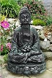 Garden Ornament SITTING BUDDHA Handmade in Stone Effect