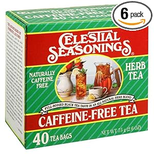 Celestial Seasonings Caffeine-Free Herb Tea, 40-Count Tea Bags (Pack of 6)  [Amazon Frustration-Free Packaging]