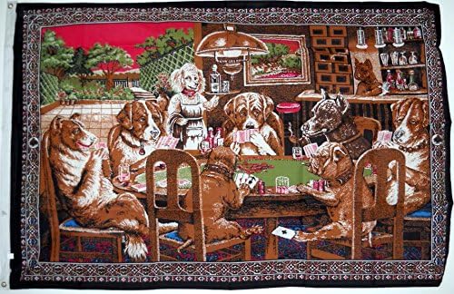 HUGE Dogs Playing Poker FLAG, 3'x5' cloth poster tapestry banner