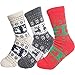 Winter Wool Angora Reindeer Snowflakes Knit Ankle High Socks