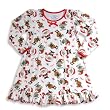 Sara's Prints - Girl Long Sleeve Nightgown, Cream, Red