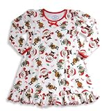 Sara's Prints - Girls Long Sleeve Nightgown, Cream, Red