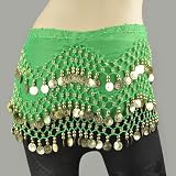 Bellyqueen Chiffon Dangling Gold Coins Belly Dance Hip scarf