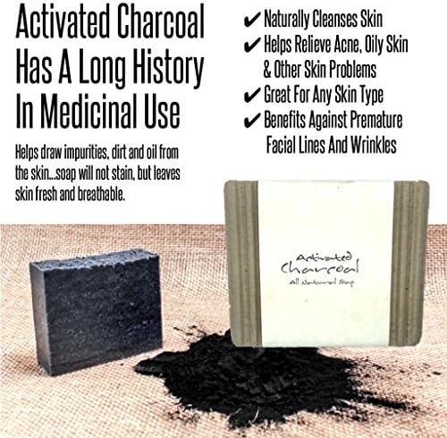The BEST Activated Charcoal Soap With Konjac Sponge | All Natural Organic Infused With Loads of Charcoal for Maximum Cleansing Effectiveness. For Women, Men and Teens On Face or Body