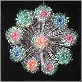 8 Multi-Color Lighted Iridescent Foil Flower Christmas Tree Topper