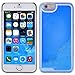 Appmax Special Design Liquid Luminous Powder Glow in the Dark Quicksand Liquid Transparent Clear Back Skin Hard Cover Case for Apple Iphone 6 & Iphone 6s [4.7 Inch] (Blue)
