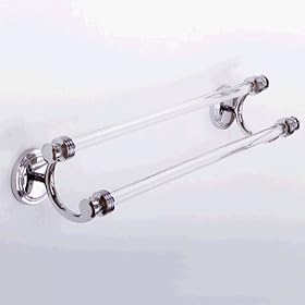 Ginger Satin Nickel Metro 18 Inch Double Acrylic Towel Bar
