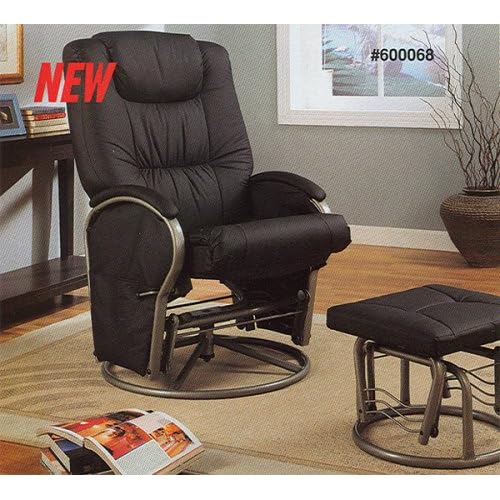 Black Swivel Glider Rocker Recliner Chaise Chair 
