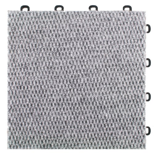 BlockTile B4US4620 Interlocking Carpet Tiles Premium, Gray, 20Pack
