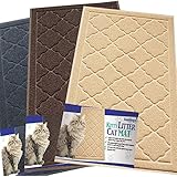 Easyology Premium Cat Litter Mat - XL Super Size - Extra Large Scatter Control Kitty Litter Mats for Cats Tracking Litter Out of Their Box - Soft on Paws- Elegant for Your Home- (Patent Pending)