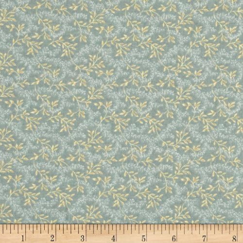 Reproduction Calico Vine Teal Fabric By The Yard