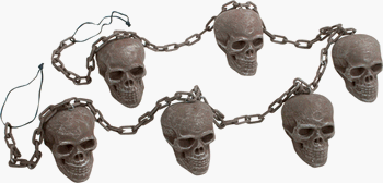 Scary Skulls On A Chain Halloween Decoration