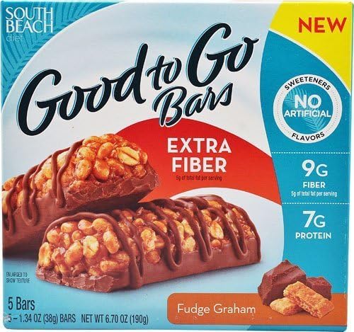 South Beach Diet Good to Go Extra Fiber Bars Fudge Graham -- 5 Bars