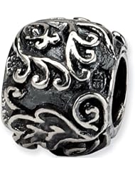 Reflection Beads Silver Tropical Leaves Flower pendant