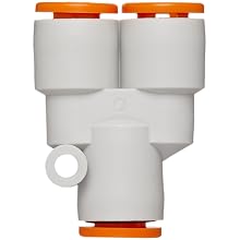 SMC KJU-00 PBT One-Touch Tube Fitting, Wye, Tube OD
