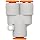 SMC KJU-00 PBT One-Touch Tube Fitting, Wye, Tube OD
