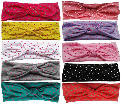 803 New baby jeweled headbands 473 Qandsweet Baby Girl's Headbands And Bows (Top Knot Hairband 10 Pack   