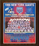1990 New York Giants NFL Football Super Bowl 25 XXV Championship 11x13 Plaque