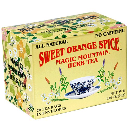 Magic Mountain Sweet Orange Spice Herbal Tea, 20-Count Boxes (Pack of 6) by Magic Mountain