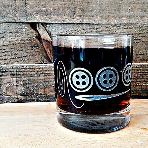 Buttons and Stitches Etched Glassware (Large) -Tumblers -Old Fashioned -Can Glasses -Mason Mugs -Ceramic Mugs -Pints