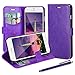 iPhone 6 Case, LK [Kickstand Feature] iPhone 6 4.7 inch Wallet PU Leather Case Flip Cover Case Built-in Card Slots & Stand + Stylus Pen (Purple)