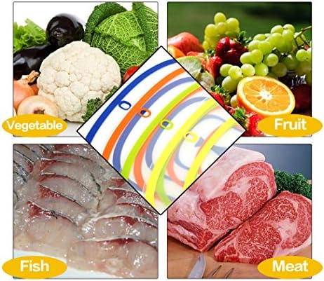 Non Slip Dishwasher Safe Plastic Environmental Protection Cutting Board (Set of 4pcs) (Length12inch Width9.25inch）