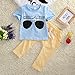 Baby Boys Short Sleeve Sunglasses Print T-Shirt and Elastic Pants Outfit (90(12-18M))