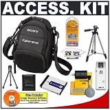 Sony CyberShot LCS-CSD Black Carrying Case + NP-BD1/NP-FD1 Battery + Accessory Kit for DSC-T300, DSC-T700, DSC-T500, DSC-T77, DSC-T90, DSC-T900, DSC-G3 Digital Cameras