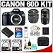 Canon EOS 60D Digital SLR Camera Body with Tamron 28-80mm & 70-300mm Lens + 32GB Card + Battery + Case + Accessory Kit