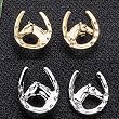 Equestrian Horse Head in Horseshoe Earrings