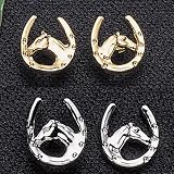 Equestrian Horse Head in Horseshoe Earrings
