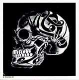 Celtic Skull on Black Square - Sticker / Decal