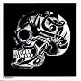 Celtic Skull on Black Square - Sticker / Decal