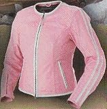 FIRSTGEAR BETTY WOMENS LEATHER JACKET PINK/WHITE LG FLJ070202W003 CLOSEOUT-no return