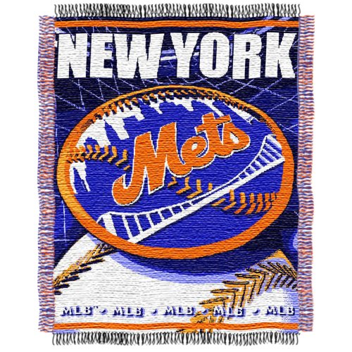 MLB New York Mets 48-Inch-by-60-Inch Jacquard Acrylic Throw